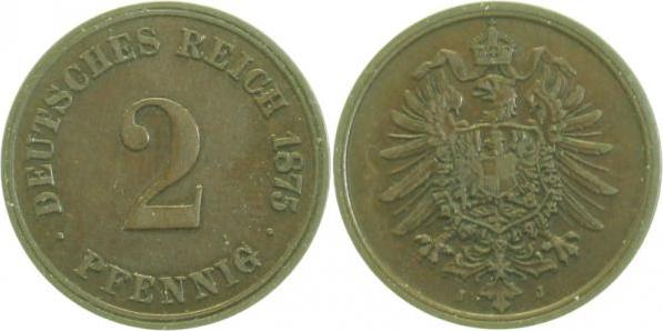 00275J~2.5 2 Pfennig  1875J ss/vz J 002  