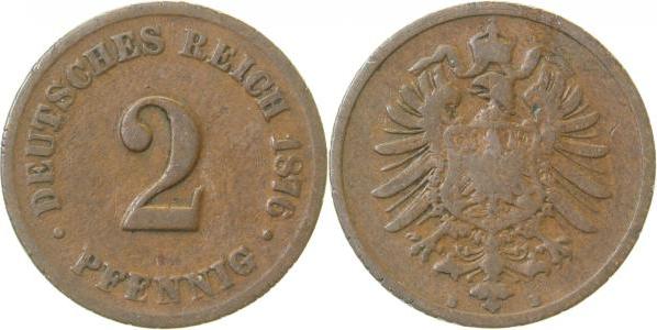 00276B~3.5 2 Pfennig  1876B s/ss J 002  