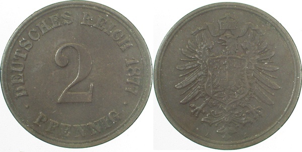 00277A~2.0 2 Pfennig  1877A vz J 002  