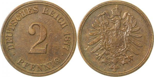 00277A~2.5 2 Pfennig  1877A ss/vz J 002  