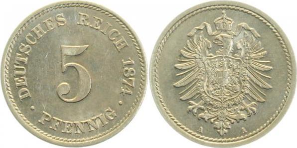 00374A~1.2 5 Pfennig  1874A f.stgl J 003  
