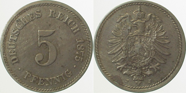 00375J~2.2 5 Pfennig  1875J vz- J 003  