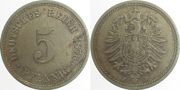 00376J~3.0 5 Pfennig  1876J ss J 003  