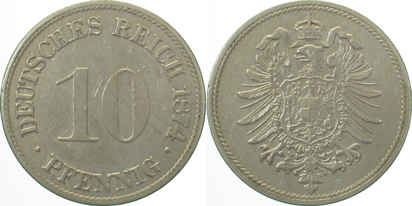 00474H~2.2 10 Pfennig  1874H vz- J 004  