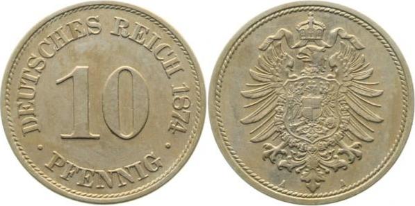 00474A~1.8 10 Pfennig  1874A vz+ J 004  