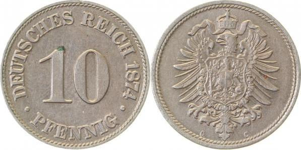 00474C~1.5 10 Pfennig  1874C f.prfr J 004  