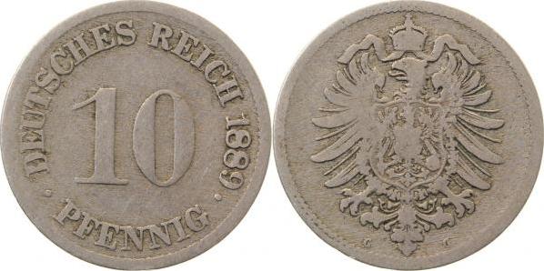 00489G~4.0 10 Pfennig  1889G s J 004  
