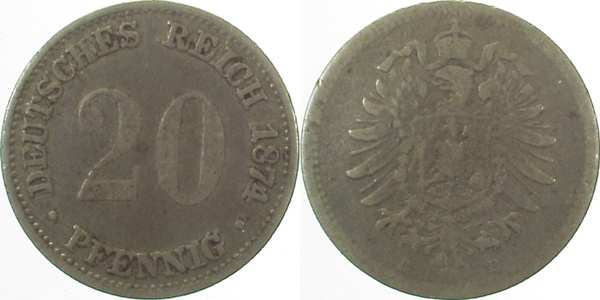 00574B~3.5a 20Pfennig  1874B s/ss WS:stark dopp J 005  