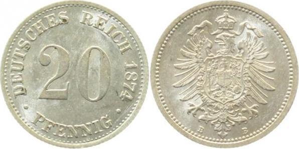 00574B~1.5 20Pfennig  1874B vz/st J 005  