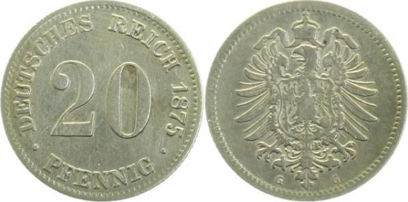 00575G~3.5 20Pfennig  1875G s/ss J 005  