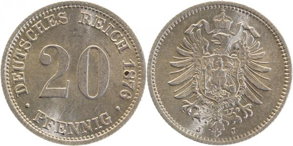 00576J~1.1 20Pfennig  1876J prfr/stgl !!!! J 005  