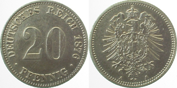 00576A~2.2 20Pfennig  1876A vz- J 005  