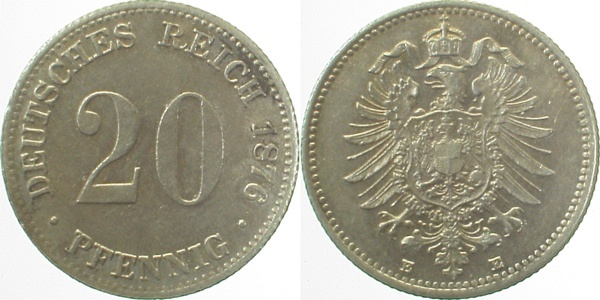 00576E~2.0 20Pfennig  1876E vz J 005  