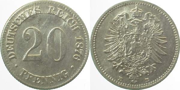 00576E~2.5 20Pfennig  1876E ss/vz J 005  