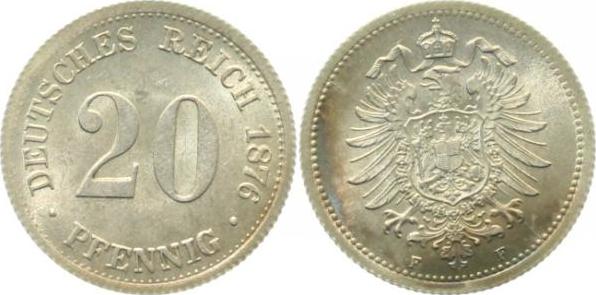 00576F~1.1 20Pfennig  1876F prfr/stgl J 005  