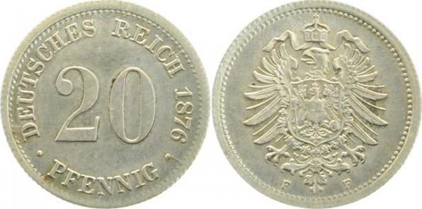 00576F~2.2 20Pfennig  1876F vz- J 005  