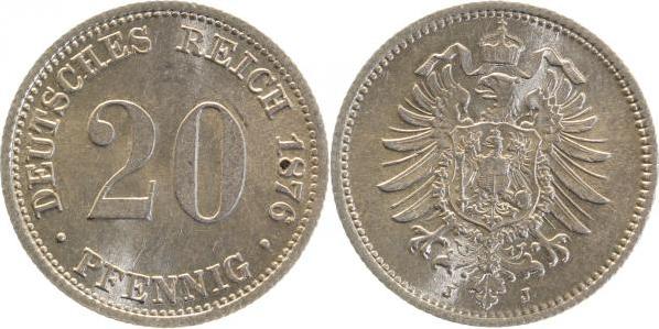 00576J~1.1 20Pfennig  1876J prfr/stgl !!!! J 005  