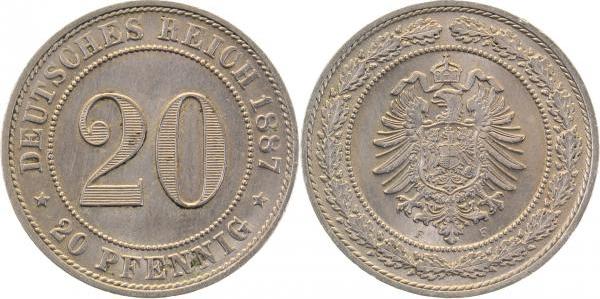 00687F~1.5 20Pfennig  1887F f.prfr !! J 006  