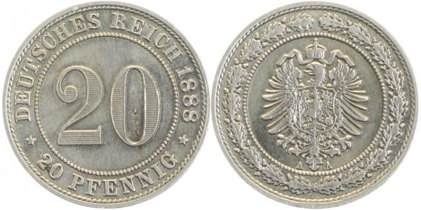 00688A~2.5 20Pfennig  1888A ss/vz J 006  