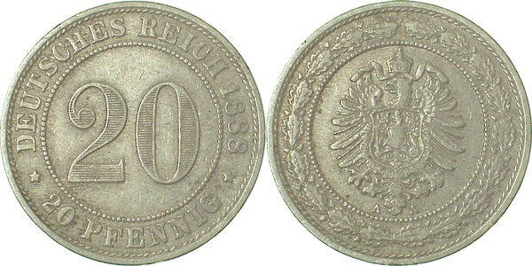 00688A~3.0 20Pfennig  1888A ss J 006  