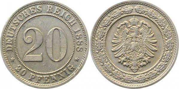 00688E~2.2 20Pfennig  1888E fast vz J 006  