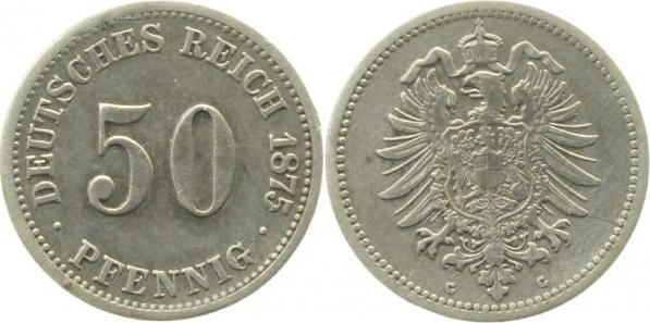 00775G~3.0 50 Pfennig  1875G ss J 007  