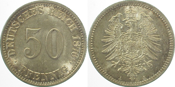 00776A~1.2 50 Pfennig  1876A prfr. J 007  