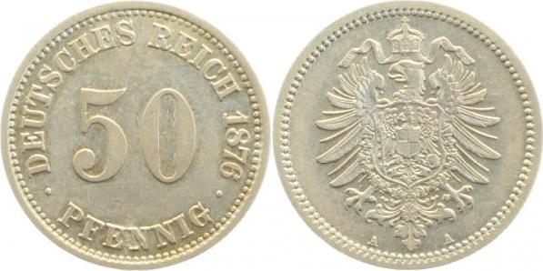 00776A~2.5 50 Pfennig  1876A ss/vz J 007  