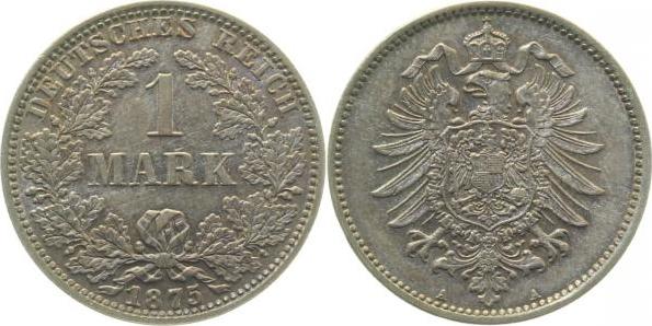 00975A~1.8 1 Mark  1875A vz+ schöne Tönung J 009  