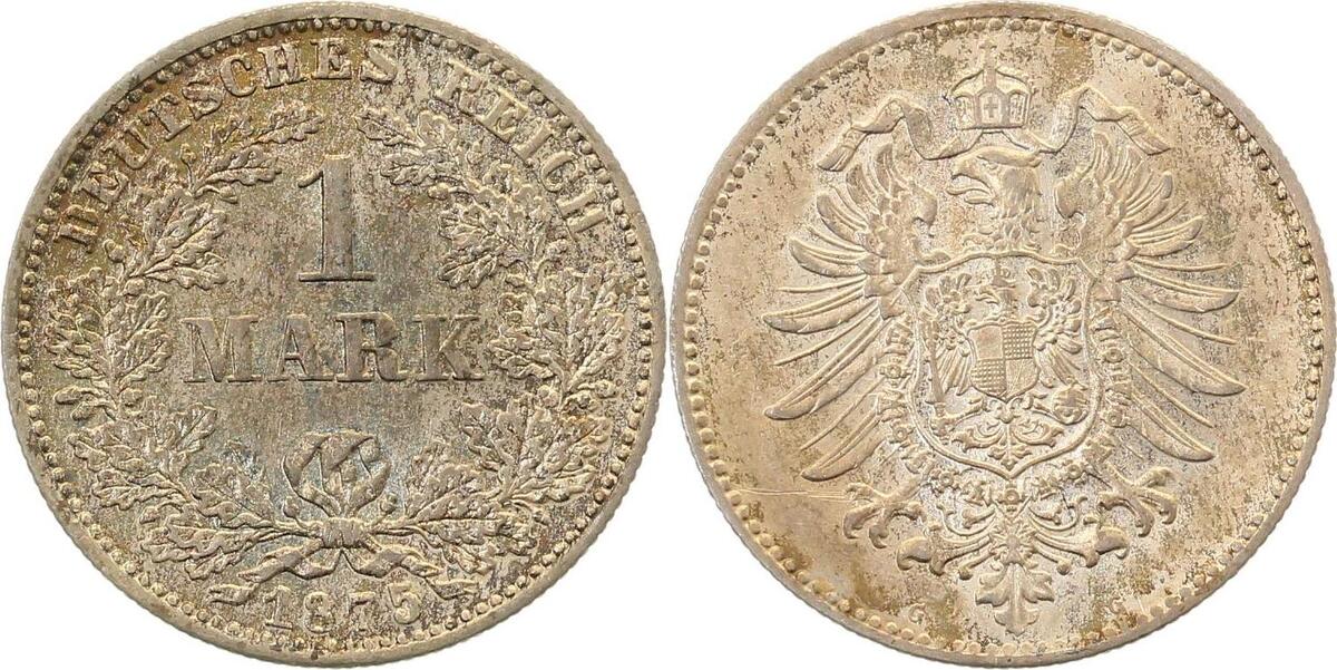 00975G~1.5-GG-PAT 1 Mark  1875G f.prfr, leichte Patina J 009  