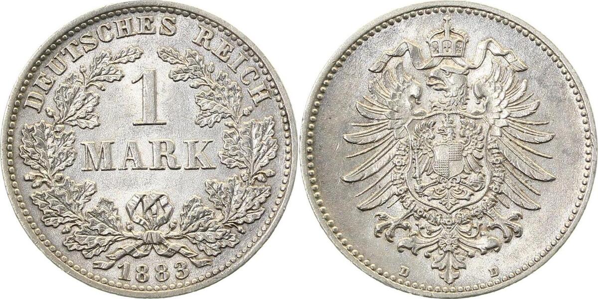 00983D~1.8 1 Mark  1883D vz+ sehr selten i.d. Erhaltung J 009  