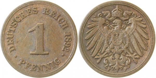 01092F~3.0 1 Pfennig  1892F ss J 010  