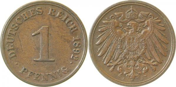 01092J~2.5 1 Pfennig  1892J ss/vz J 010  