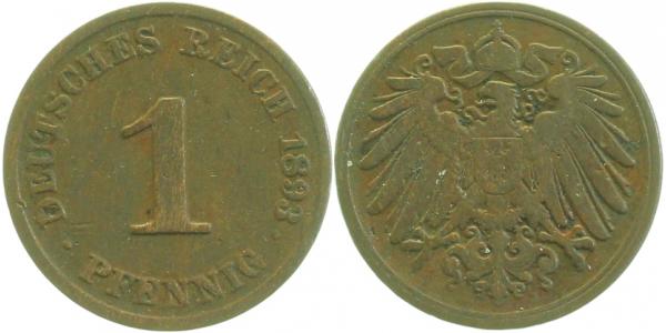 01093J~3.5 1 Pfennig  1893J s/ss J 010  