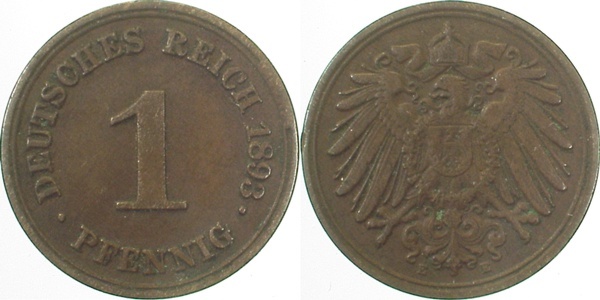 01093E~2.0 1 Pfennig  1893E vz J 010  