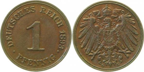 01093G~2.0 1 Pfennig  1893G vz J 010  