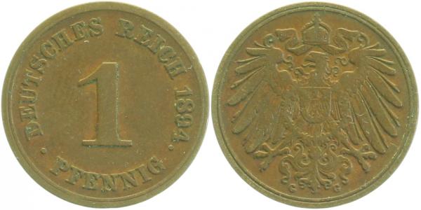 01094G~2.5 1 Pfennig  1894G ss/vz J 010  