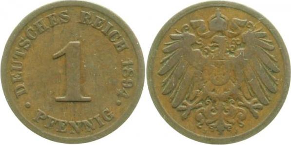 01094J~3.5 1 Pfennig  1894J s/ss J 010  