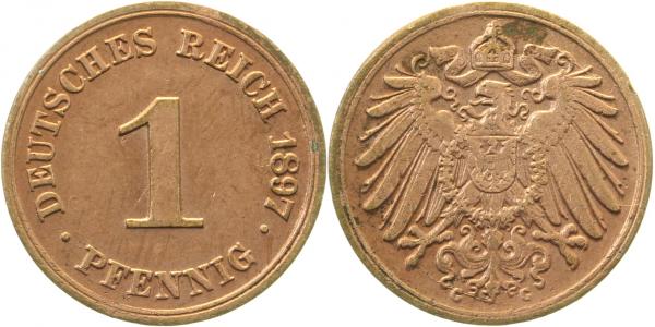 01097G~2.5 1 Pfennig  1897G ss/vz J 010  