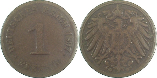 01097G~3.0 1 Pfennig  1897G ss J 010  