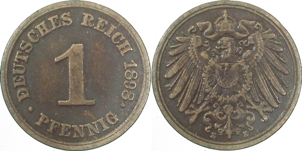 01098E~2.8 1 Pfennig  1898E ss+ J 010  