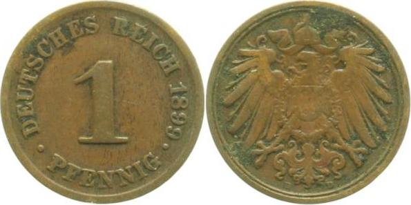 01099D~3.0 1 Pfennig  1899D vz J 010  