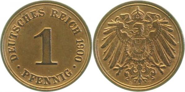 010n00D~1.1 1 Pfennig  1900D prfr/st !!!! J 010  