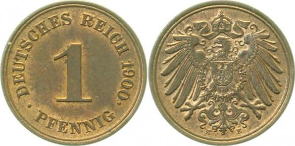 010n00E~1.8 1 Pfennig  1900E vz+ J 010  