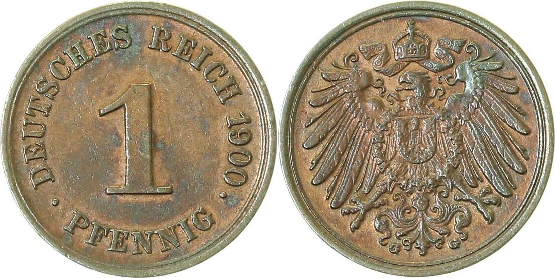 010n00G~1.5-H 1 Pfennig  1900G f.prfr J 010  