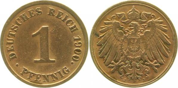 010n00J~3.0V 1 Pfennig  1900J ss Wertzahl deutlich doppelt J 010  