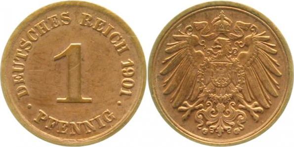 010n01G~2.2 1 Pfennig  1901G vz- J 010  