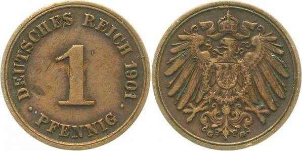 010n01G~2.5 1 Pfennig  1901G ss/vz J 010  