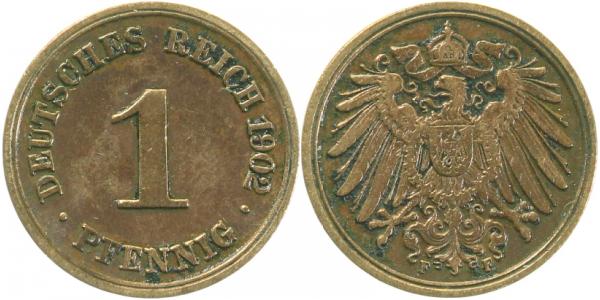 010n02F~2.5 1 Pfennig  1902F ss/vz J 010  