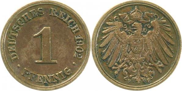 010n02F~2.5 1 Pfennig  1902F ss/vz J 010  